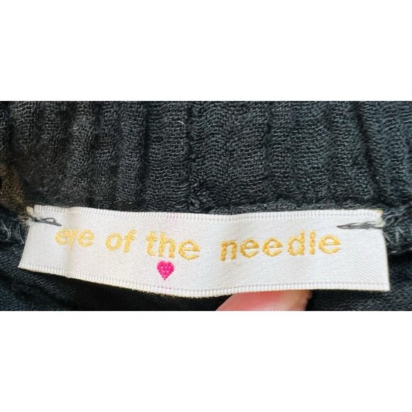 Eye Of The Needle Boutique Black Cargo Pants Medium 100% Cotton Made In Italy - Picture 2 of 6